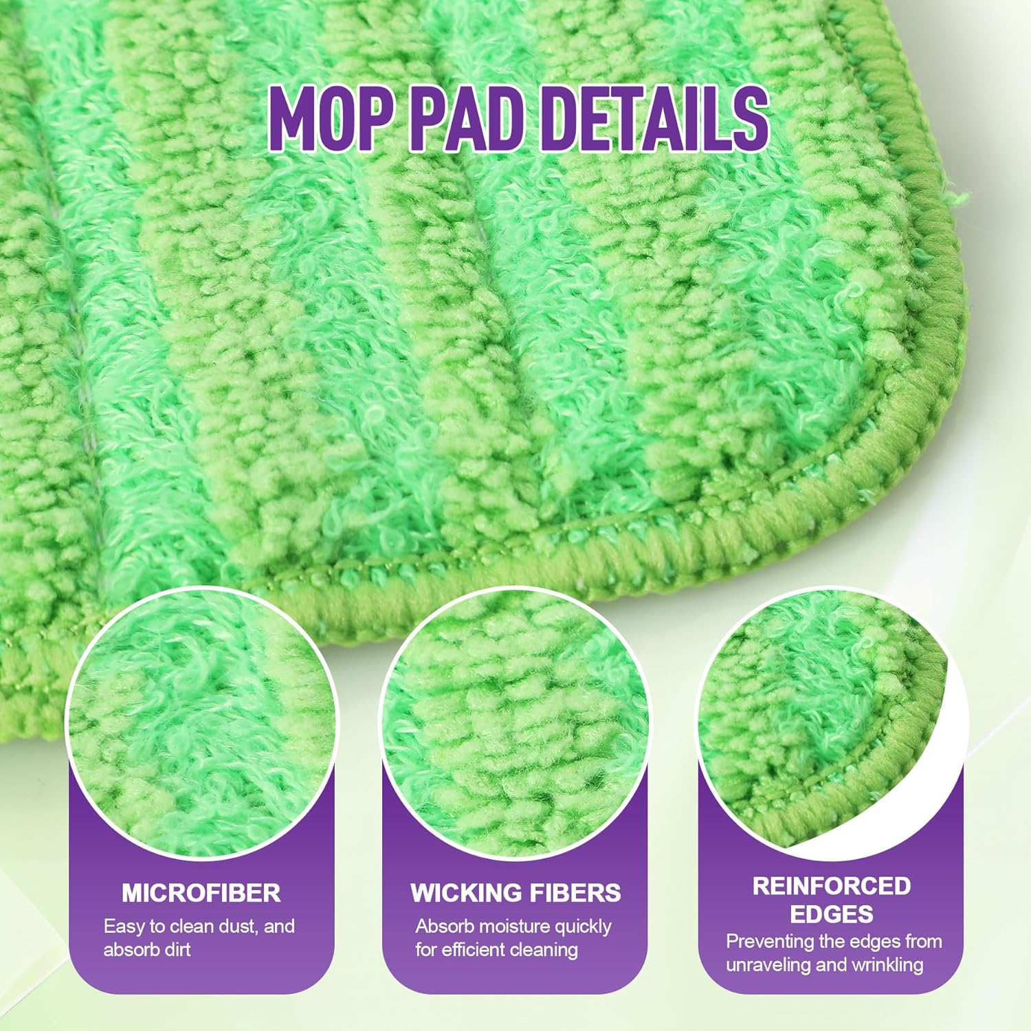 6 Pack Reusable Mop Pads for Swiffer WetJet