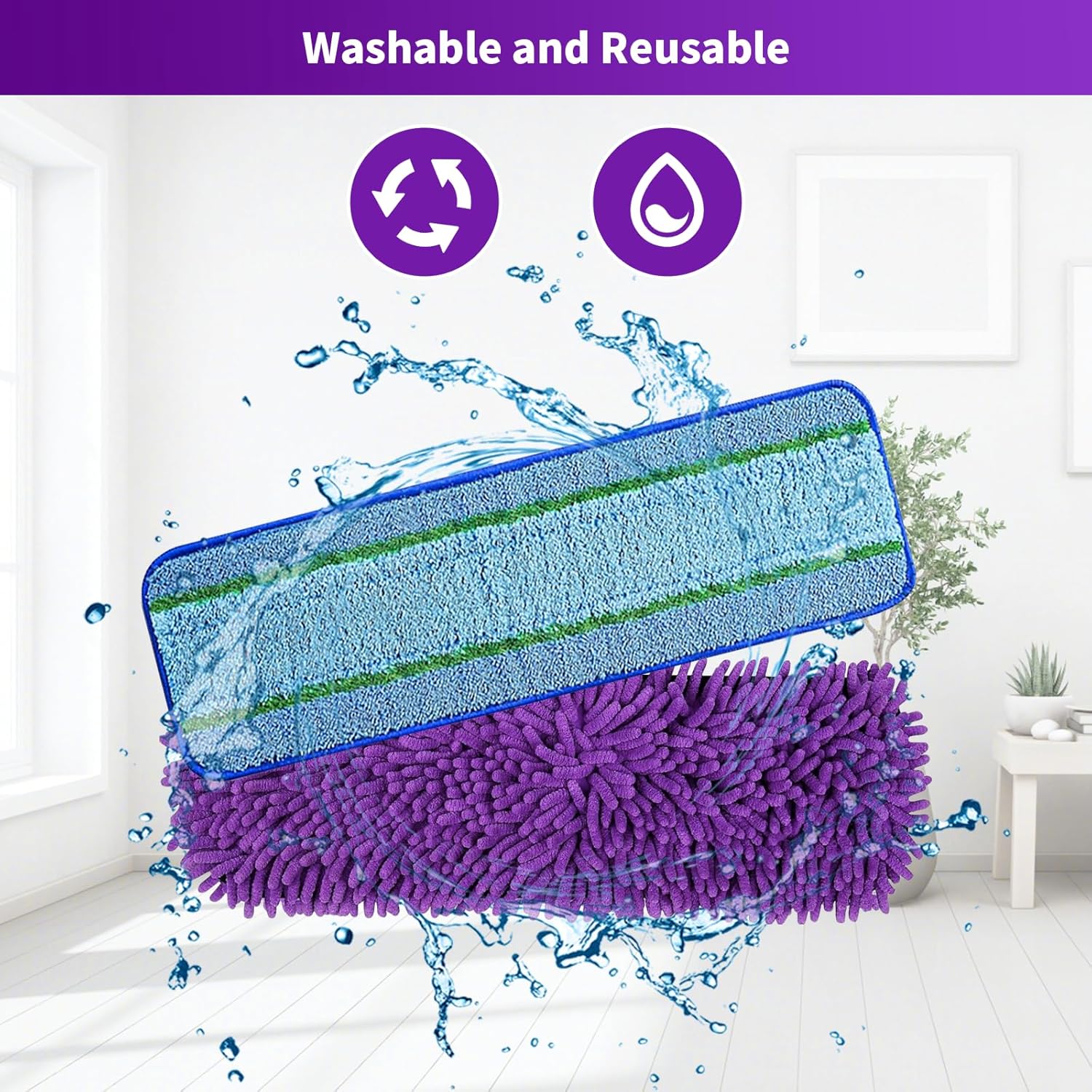 10 Pack Microfiber Mop Pads for Bona Washable Reusable