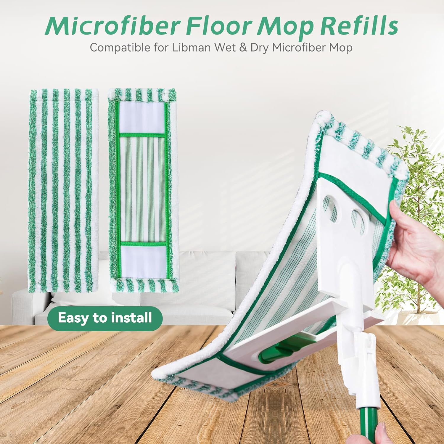 GreeSuit 6 Pack Mop Pad Refills for Libman Wet Dry Mop