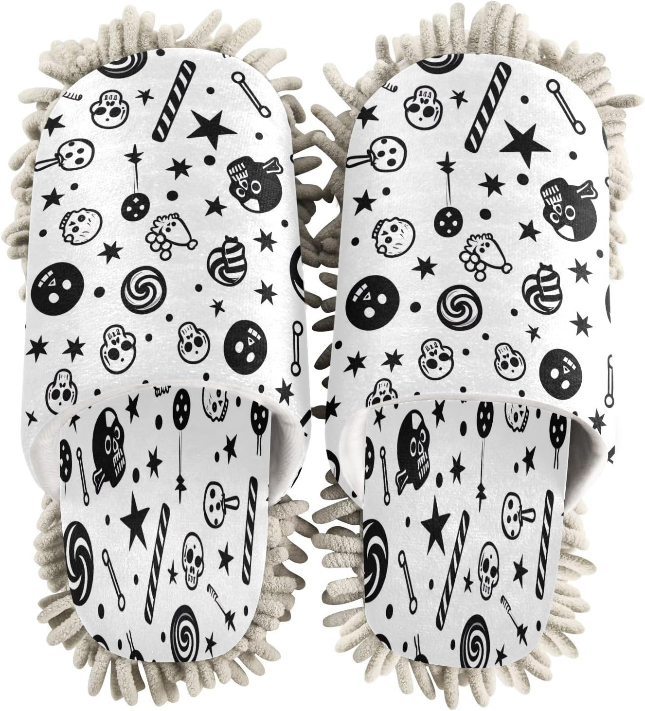 Zhirexin Halloween Cleaning Slippers with Microfiber Mop Pads 1