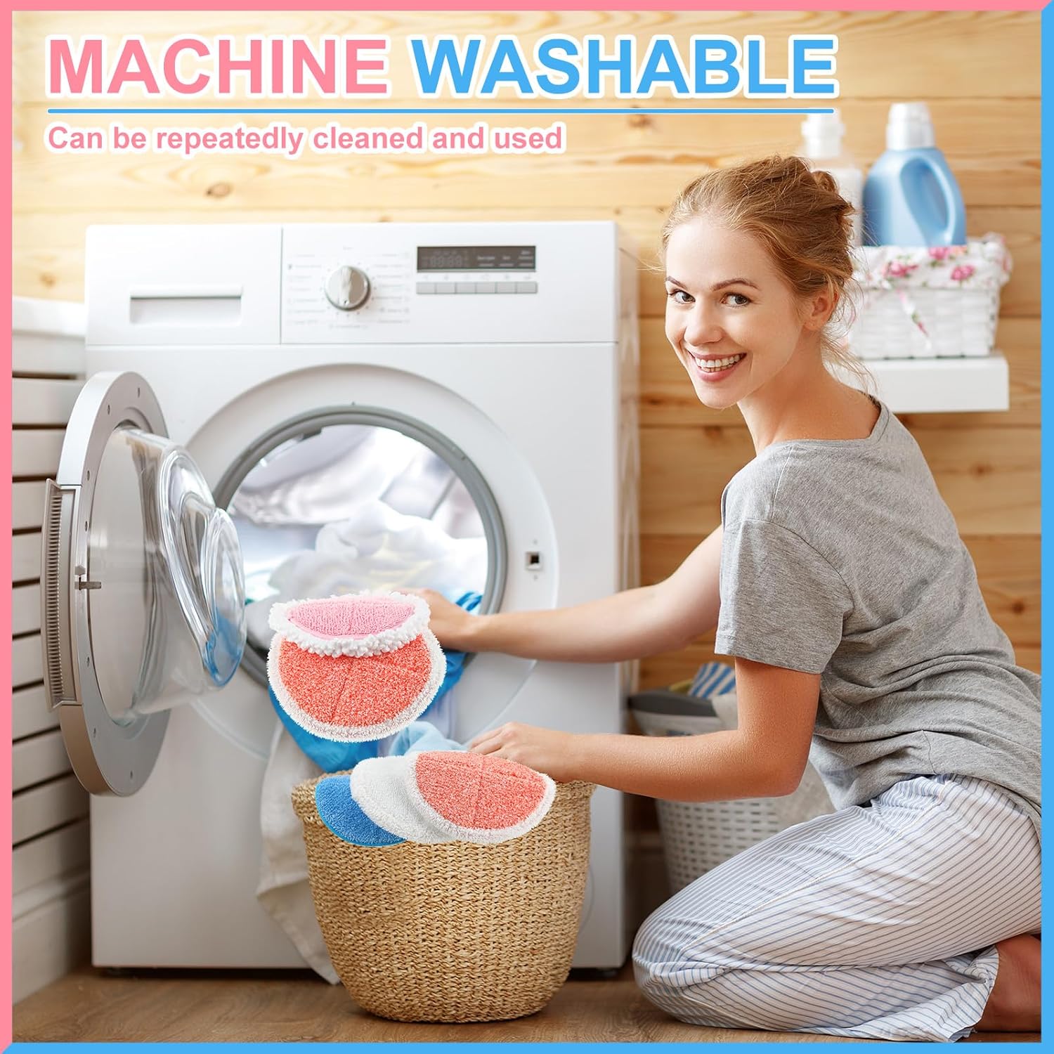 Irenare 20 Pack Electric Mop Pads 728 Inch Reusable