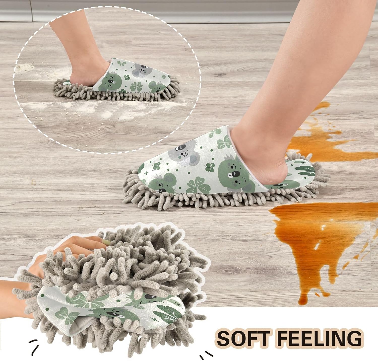 Zhirexin Cartoon Koala Cleaning Slippers