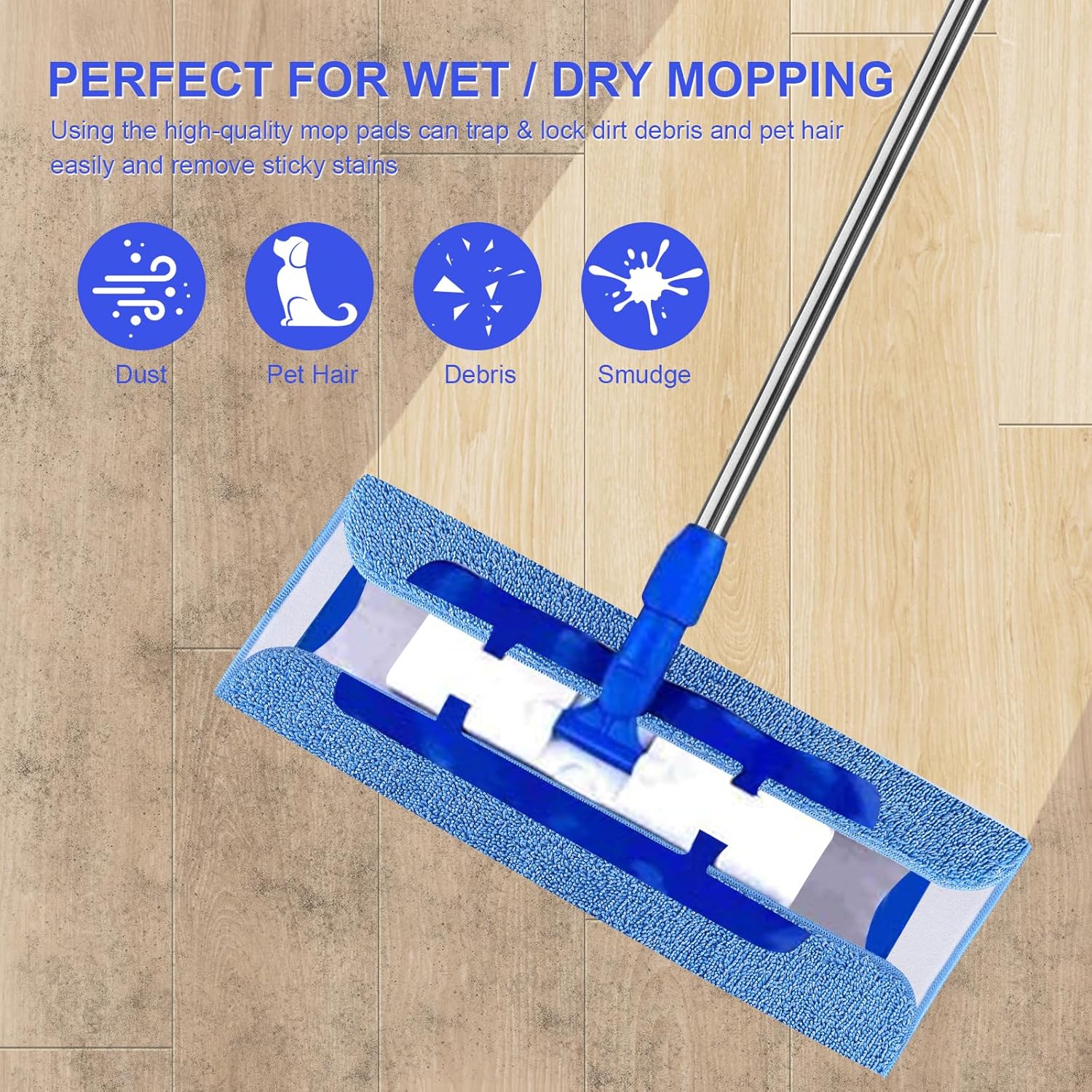16 Inch Microfiber Mop Pads Replacement for SIGA - 8 Pack