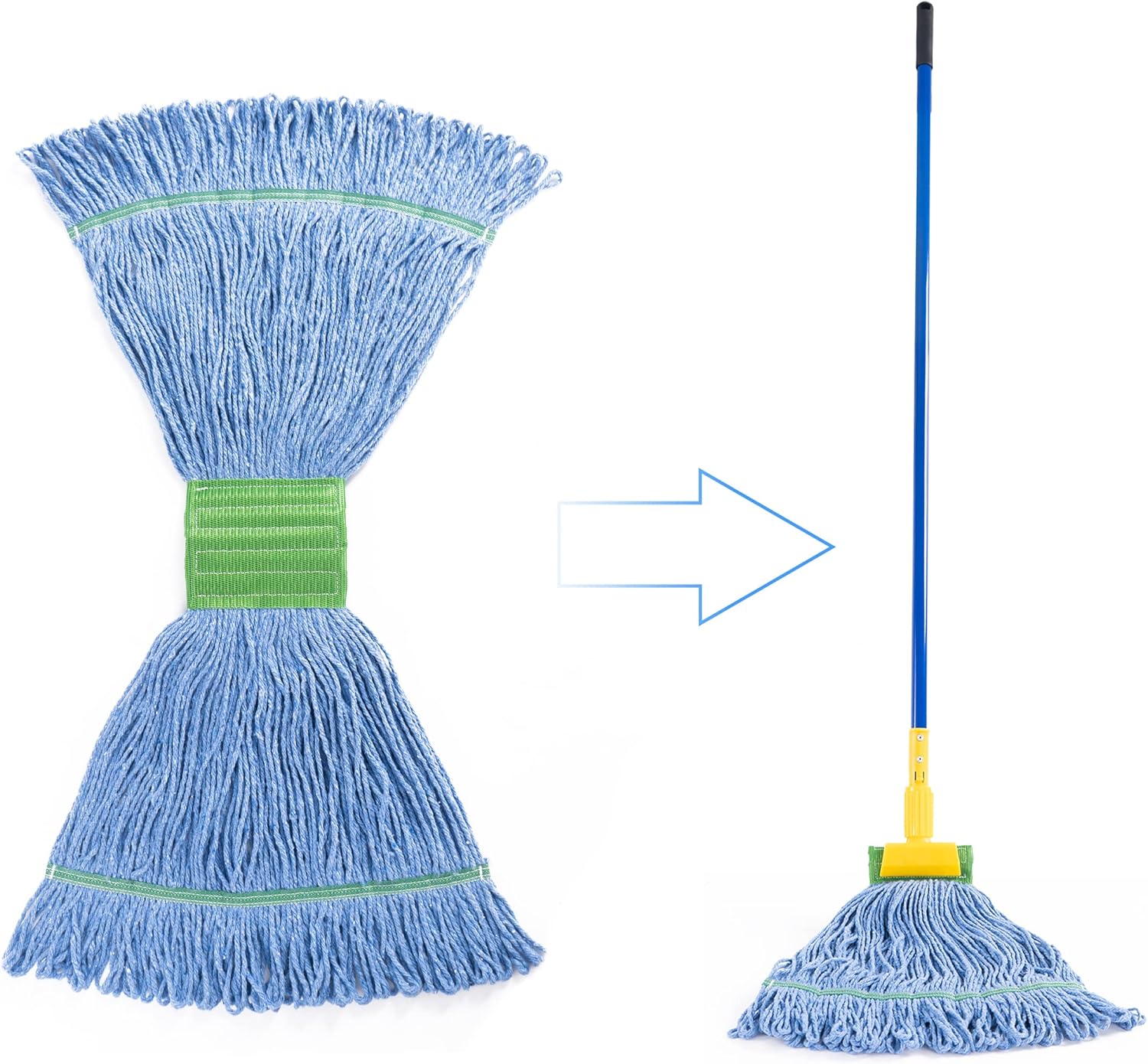 3Pack Mop Heads Commercial Grade Cotton Loop-End Heavy Duty Mop Refills