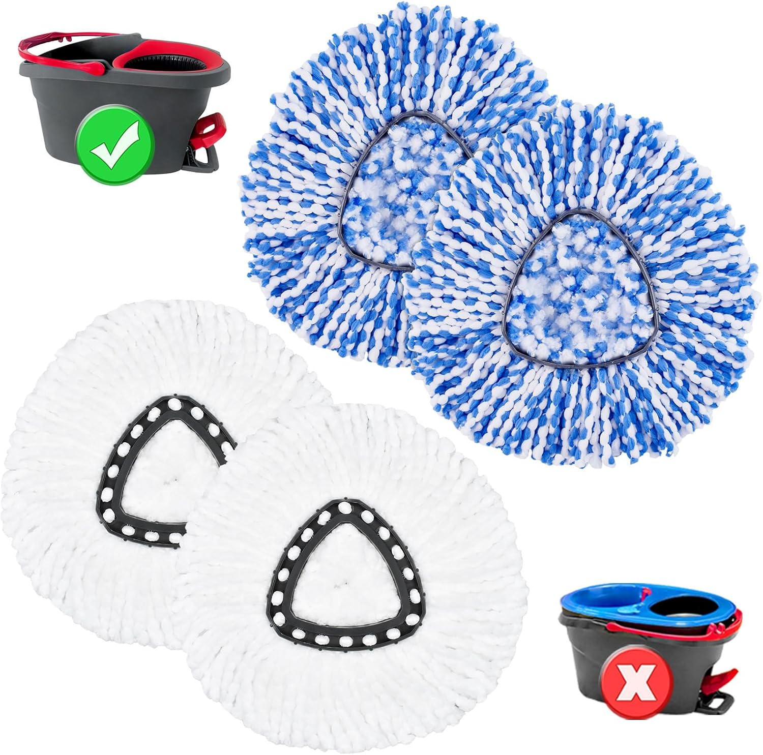 4PCS Microfiber Mop Heads for O-Cedar 1-Tank System