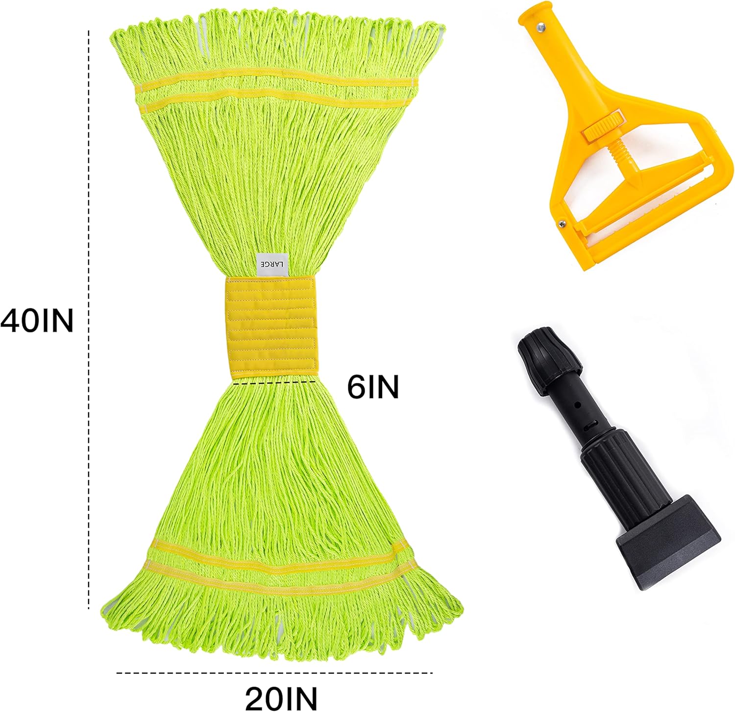 Matthew Cleaning Microfiber String Mop Head Replacement Green 3 Pack