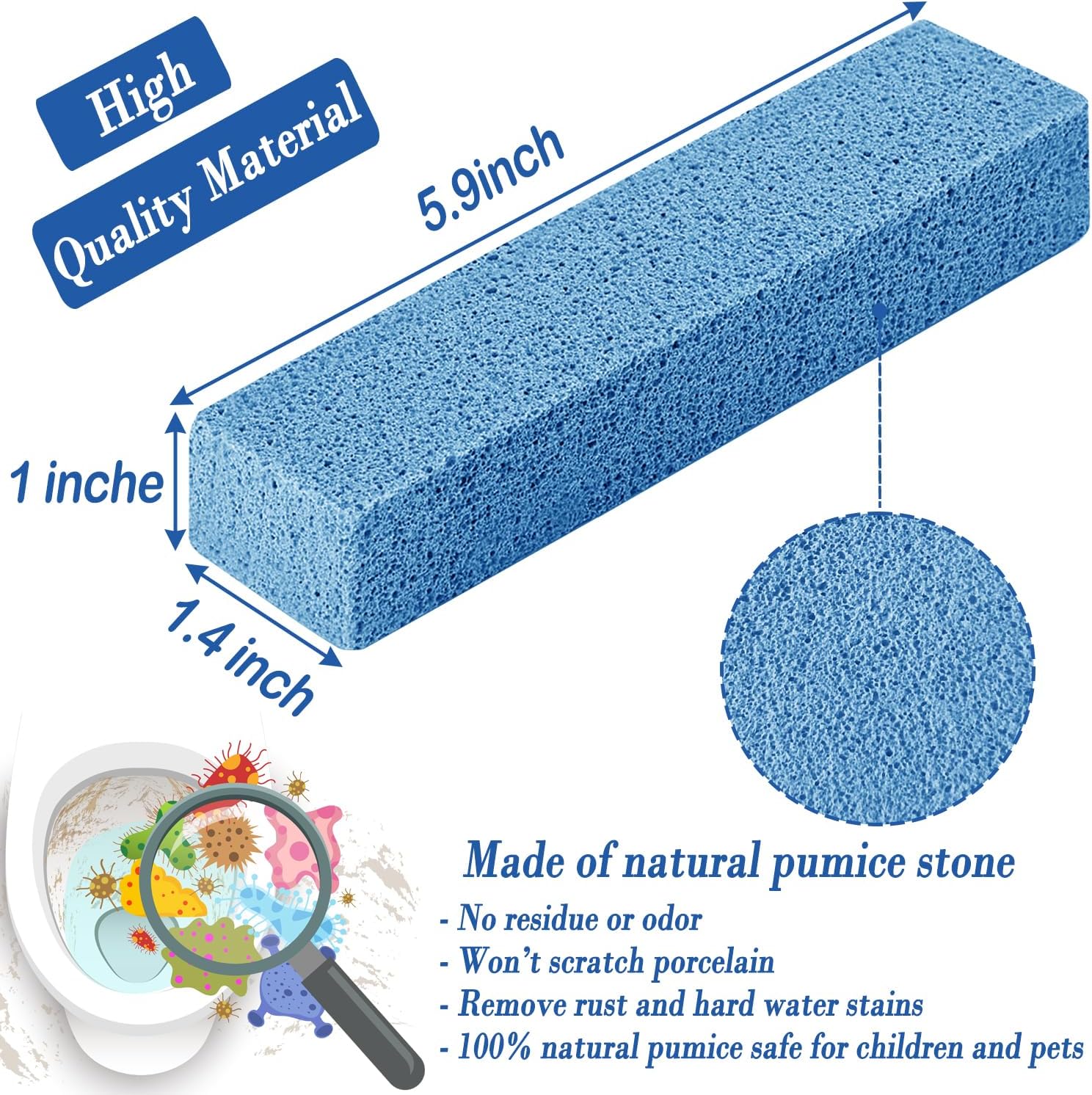 FAZMoss 6Pack Pumice Stone - Toilet Grills Cleaner