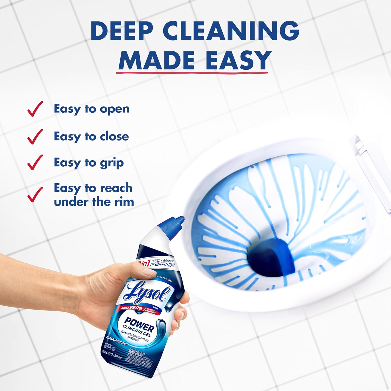 Lysol Toilet Bowl Cleaner 24 oz Clinging Gel Max Strength
