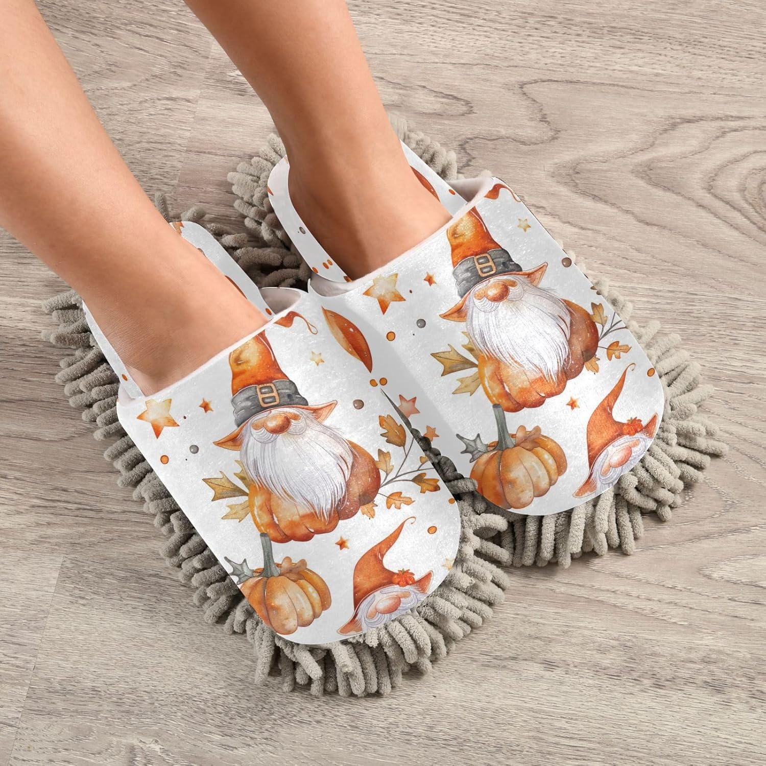 Zhirexin Thanksgiving Cleaning Mop Slippers
