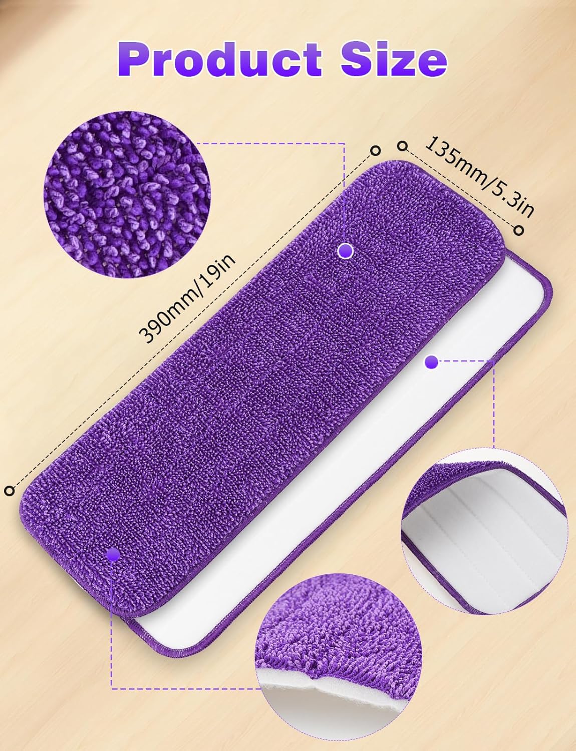 6-Pack Purple Reusable Swiffer Mop Pads