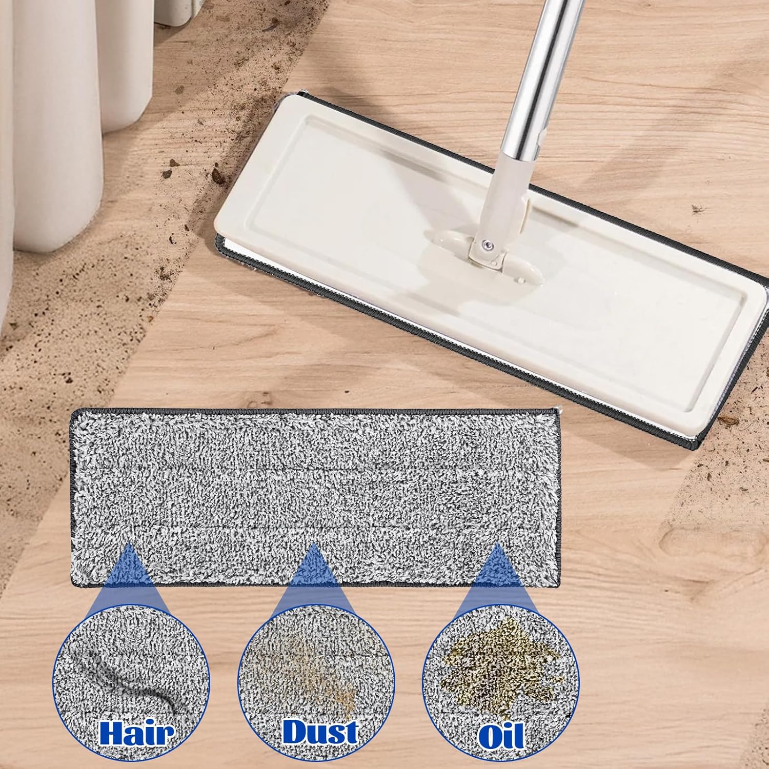 14 Pack 13 x 49 Microfiber Mop Pads - Reusable Washable