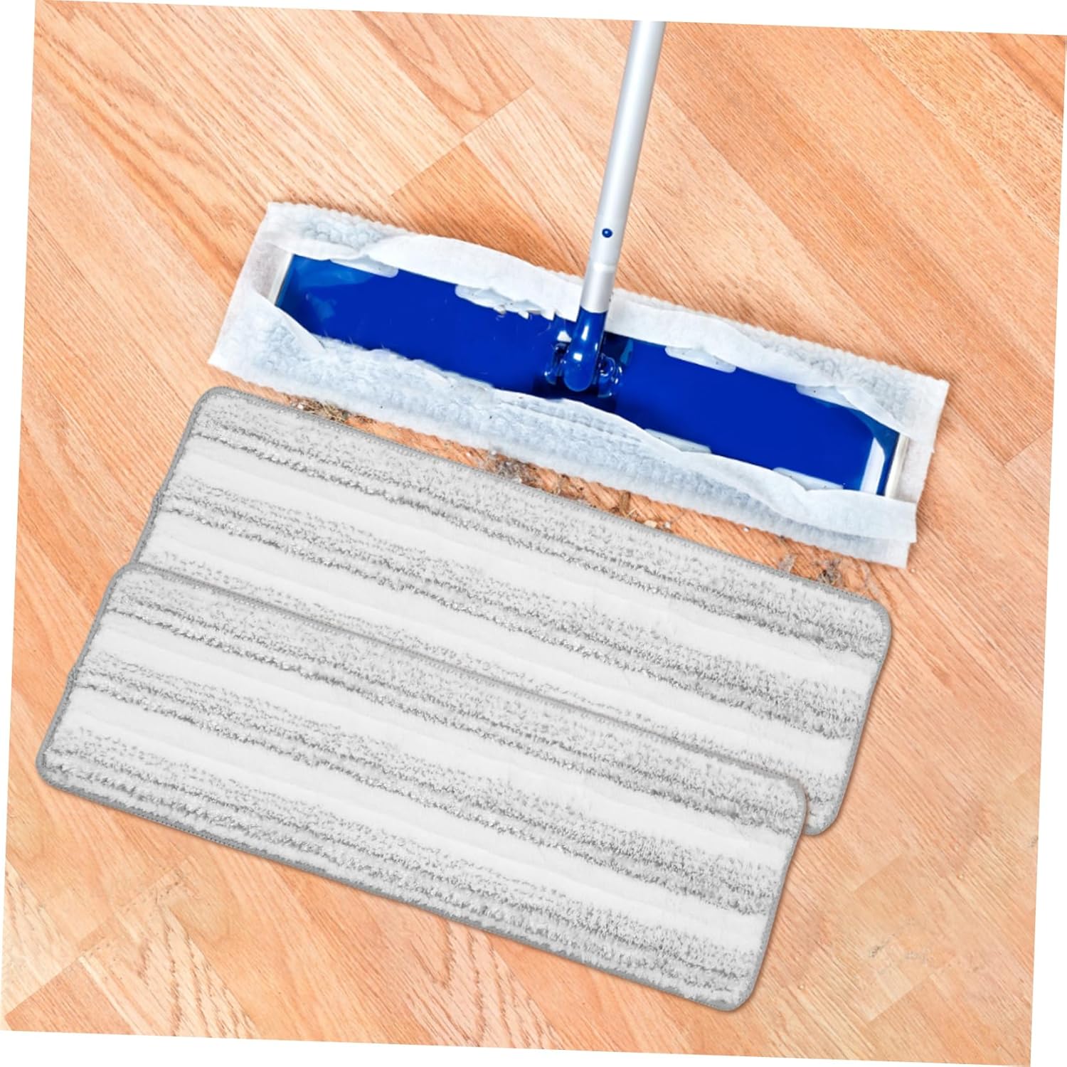 Ipetboom 2pcs Thickened Flat Mop Pads Reusable for Hardwood Tile