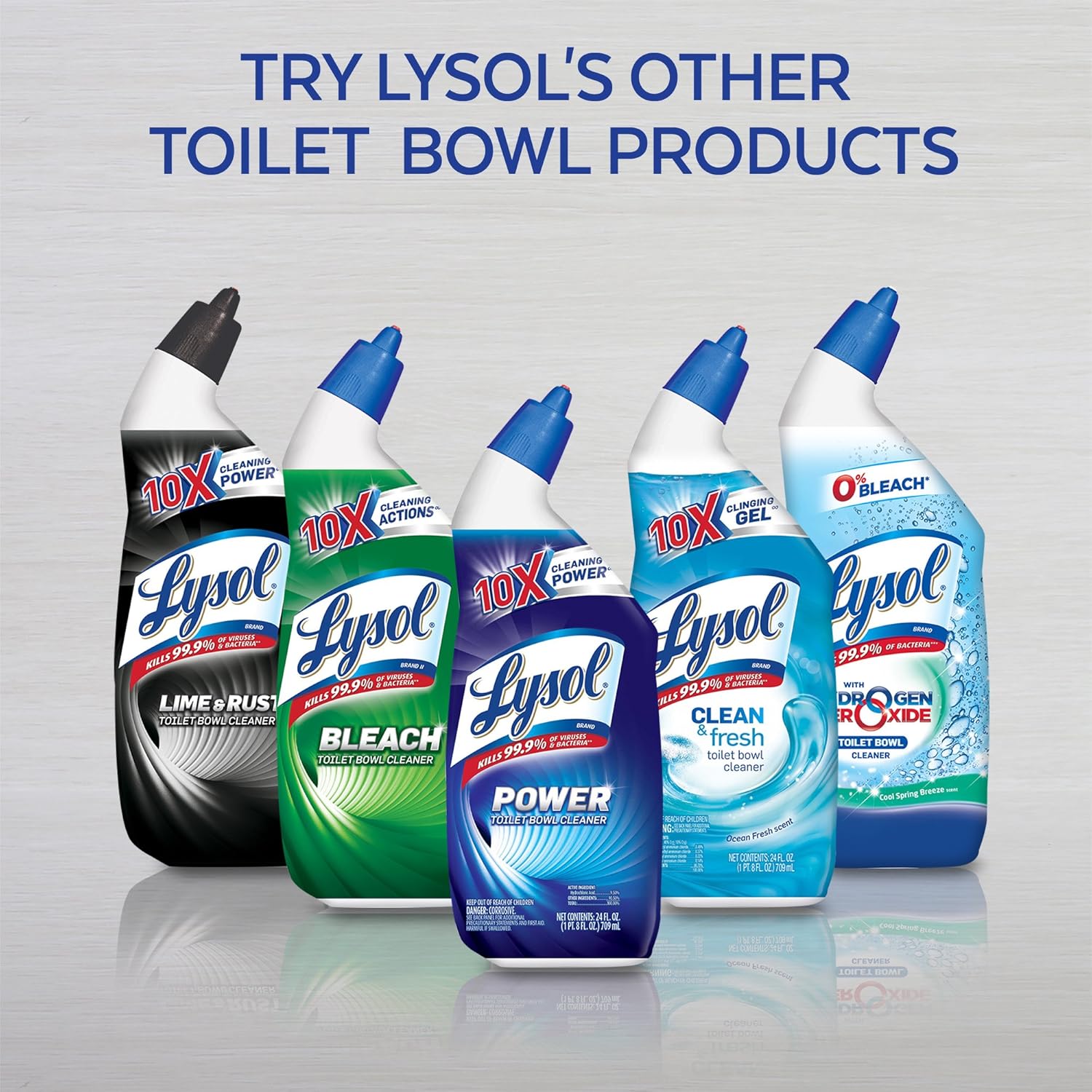 Lysol Bleach Free Toilet Bowl Cleaner 24 oz Pack of 4 1