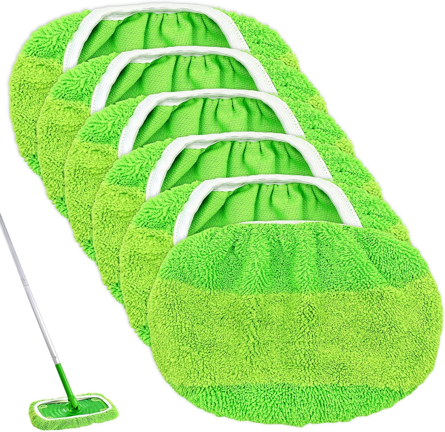 DLAIMI Reusable Microfiber Mop Pads 6PCS for Swiffer Sweeper