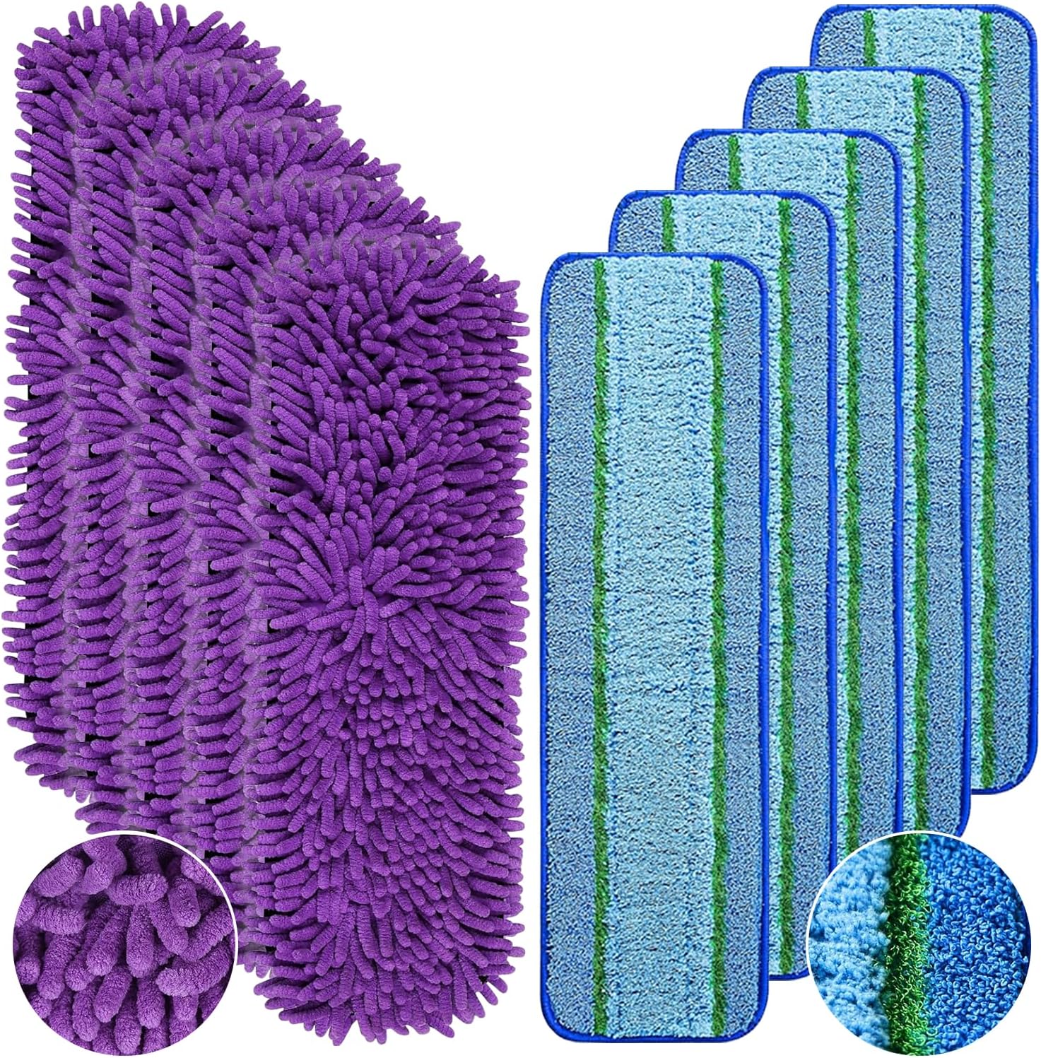 10 Pack Microfiber Mop Pads for Bona Washable Reusable