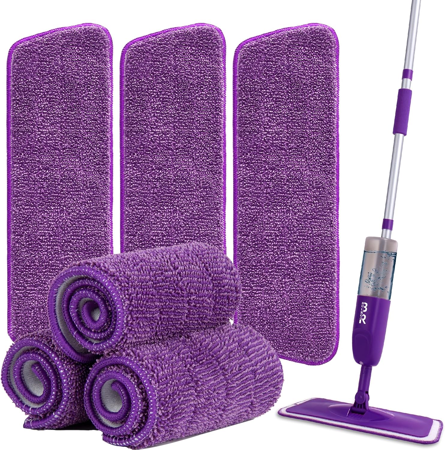 BUUROOHM 6pcs Microfiber Spray Mop Replacement Heads