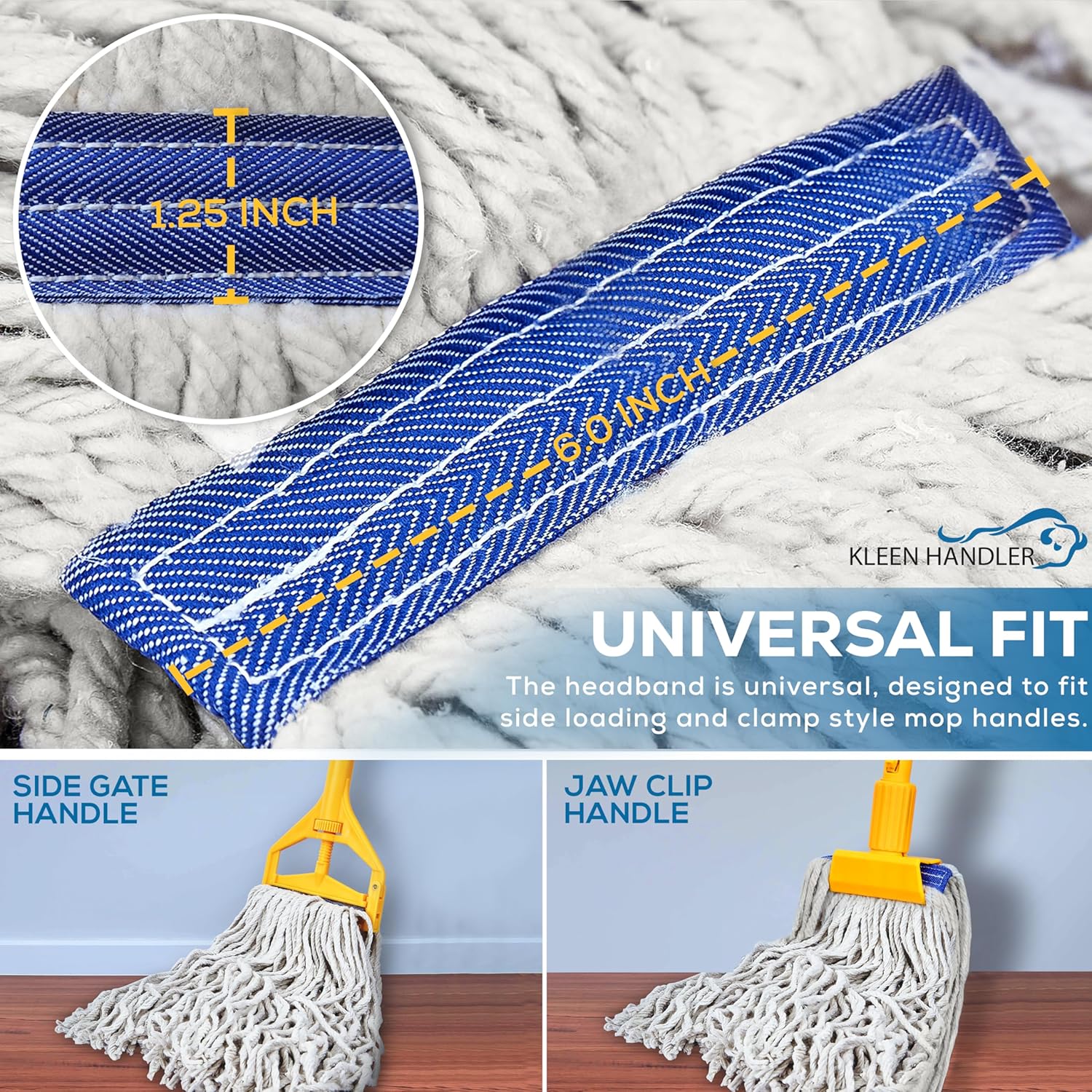 KLEEN HANDLER 6-Pack Cut End Cotton Mop Heads