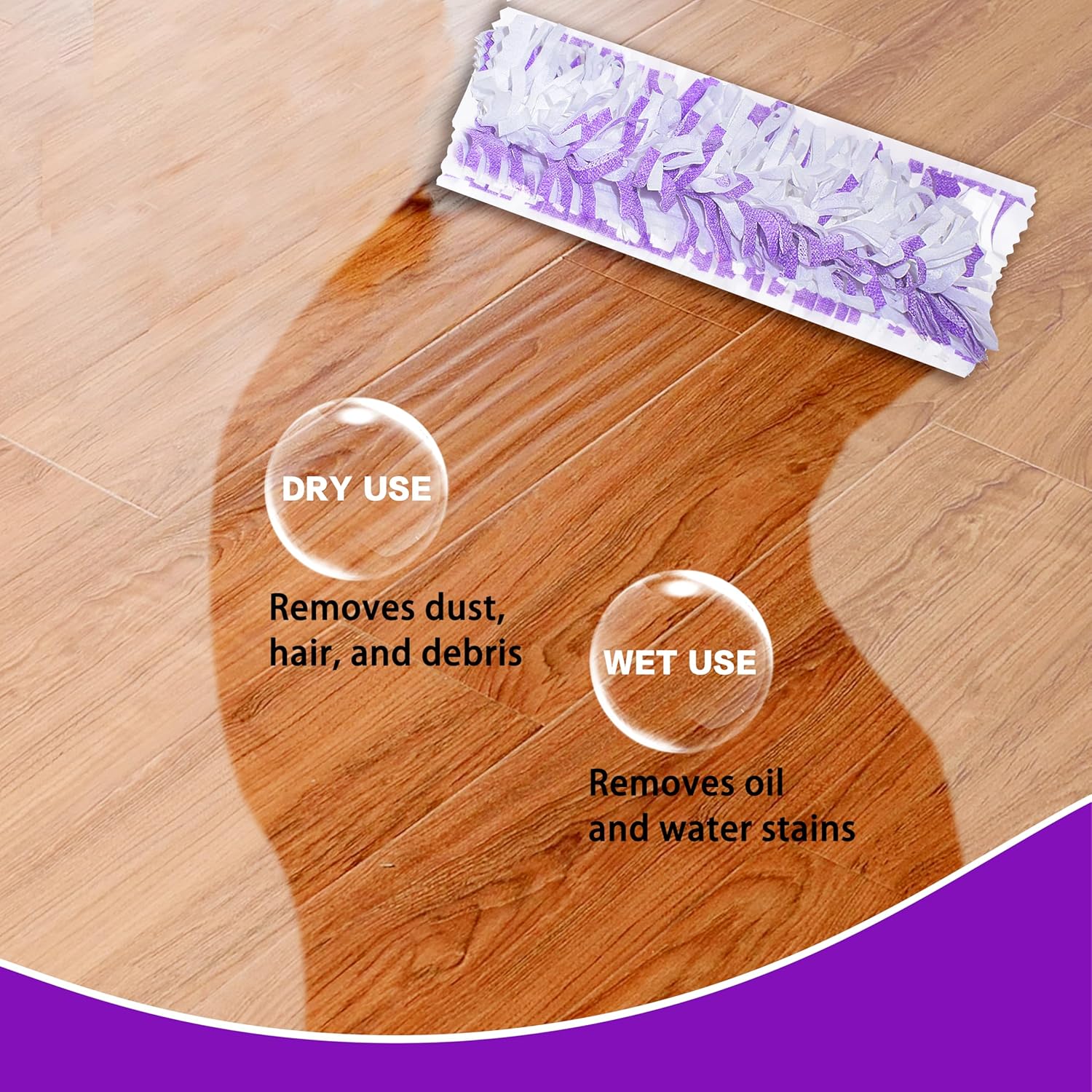 AWAYDD Disposable Mopping Pad Refills for PowerMop 25 Count Purple