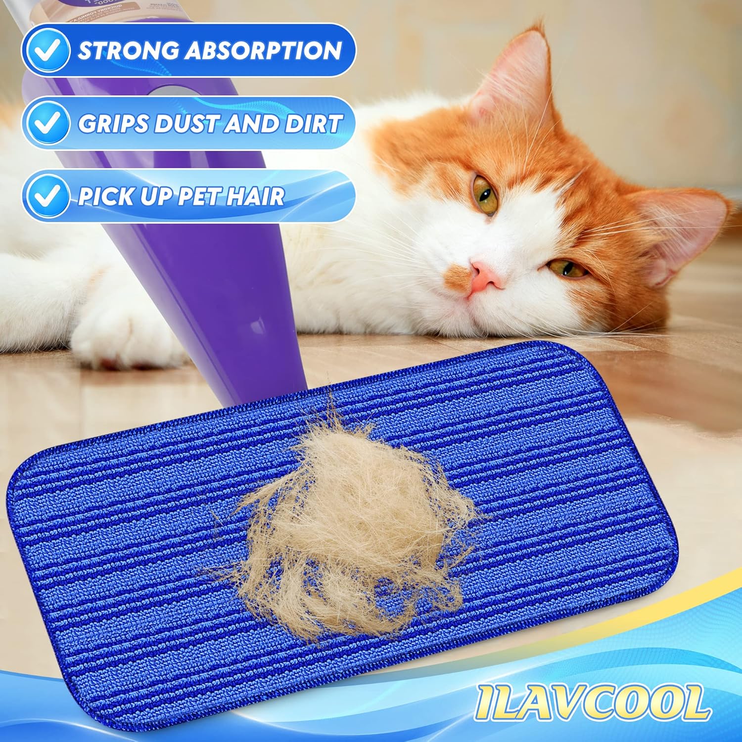 18 Pack Reusable Mop Pads for Swiffer Wet Jet