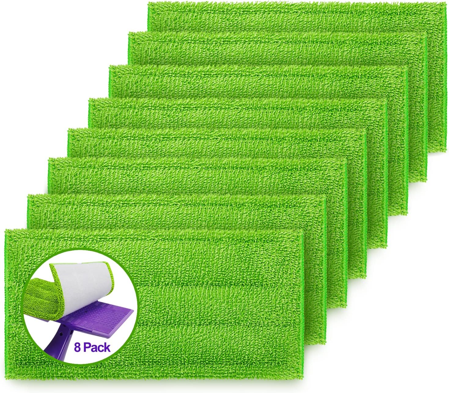 8 Pack Reusable Mop Pads for Swiffer Wet Jet Mops