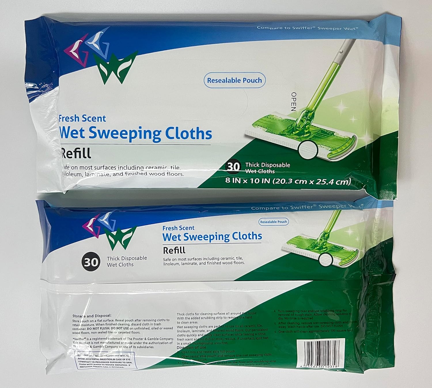 60 Count Disposable Wet Mopping Cloths for Swiffer Sweeper Refills