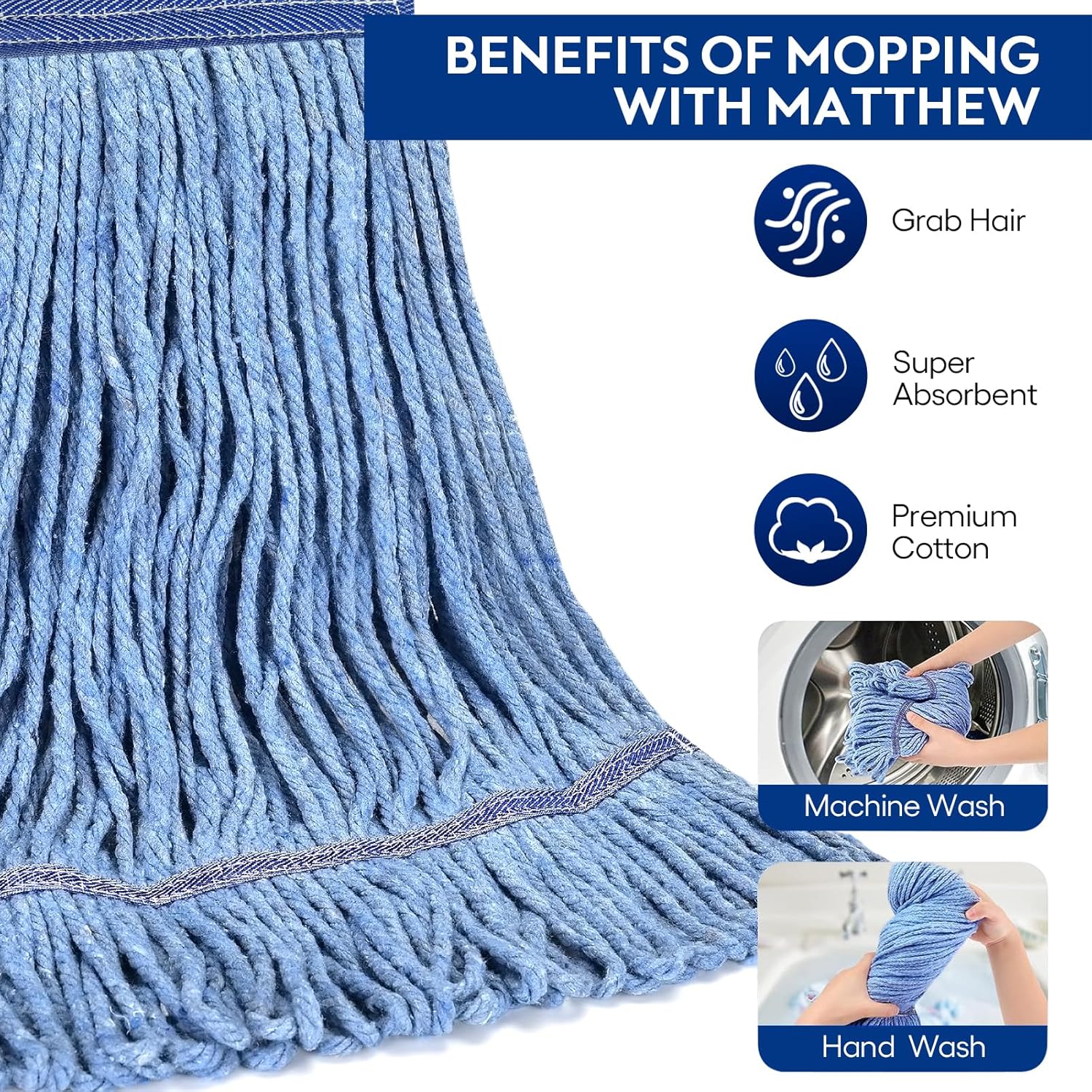 L Luke Supply Matthew Heavy Duty Mop Head 72-Pack Replacement