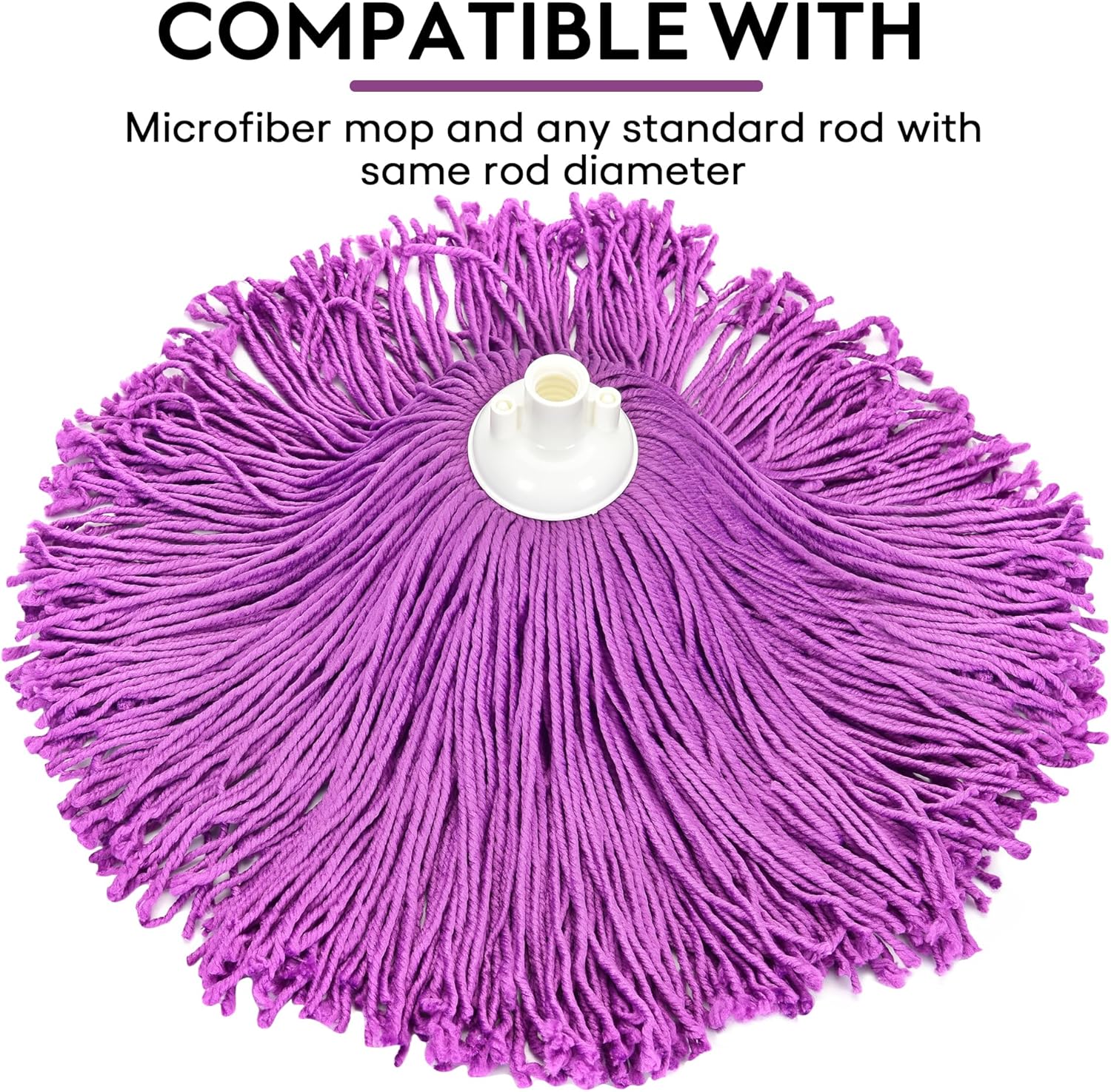 Matthew Microfiber Mop Refill - 2 Heads with 54 Handle Purple