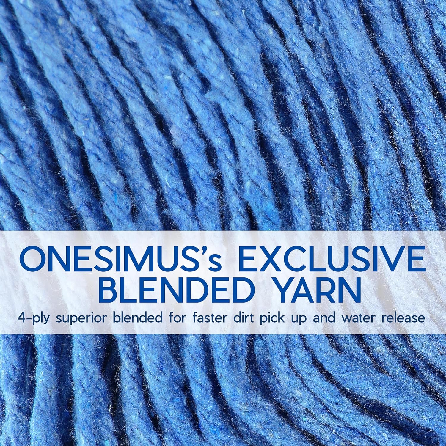 ONESIMUS Heavy-Duty Mop Head Replacement 2 Pack Blue
